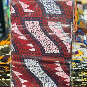 Red Black Floral Waves